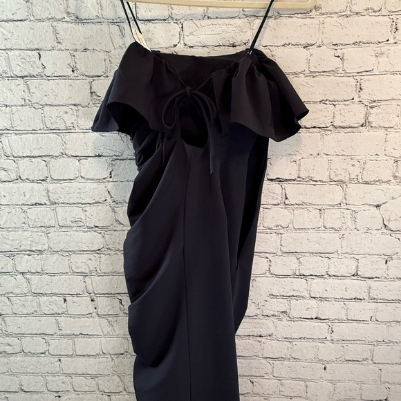 Cinq a Sept Christa Ruffle asymmetrical dress in Navy. Sz 00. NWT. - Picture 2 of 5